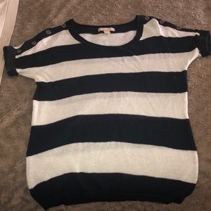 Short sleeve Navy/ White Striped sweater